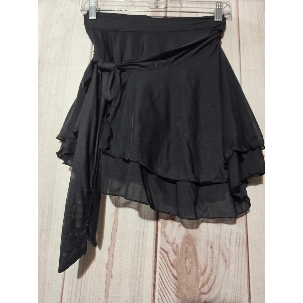 Blogilates Dance Studio Wrap Skort Black XS Double Layered Athletic Skirt Pocket